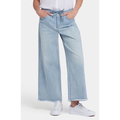 NYDJ NYDJ Cindi Cool Embrace® Frayed Drawstring High Waist Ankle Relaxed Wide Leg Jeans