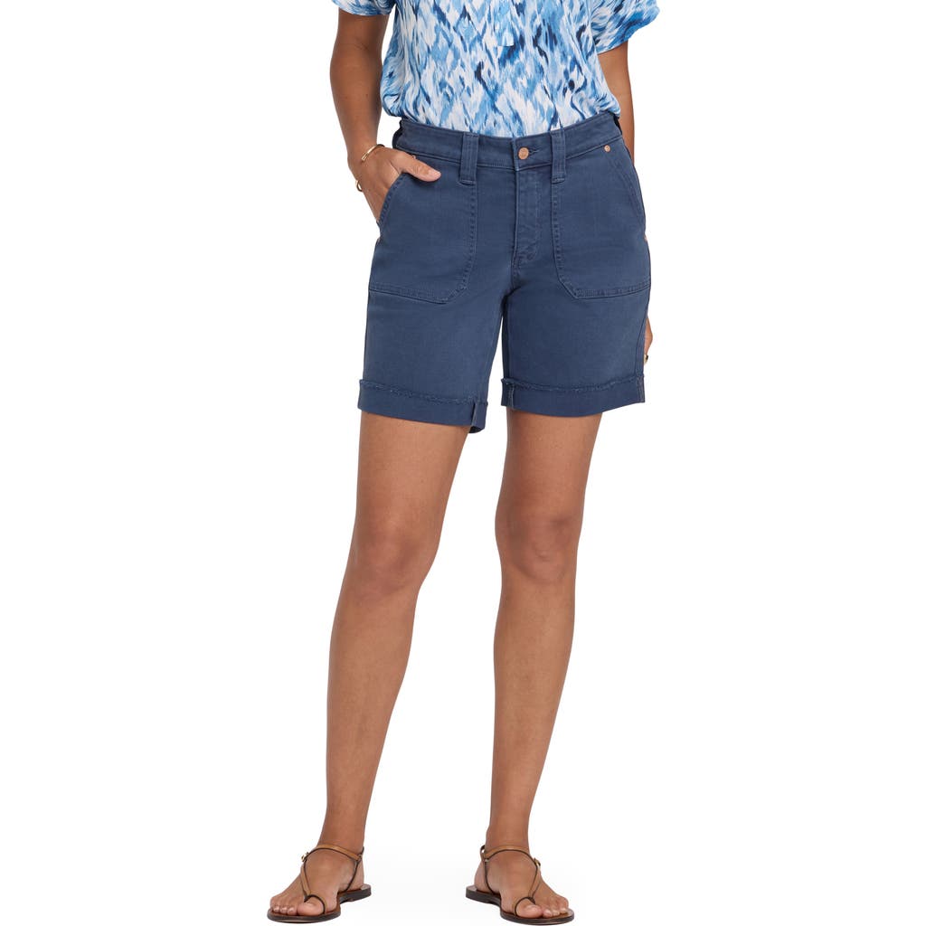 NYDJ NYDJ Diana Relaxed Fit Raw Hem Cuffed Denim Shorts