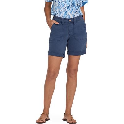 NYDJ NYDJ Diana Relaxed Fit Raw Hem Cuffed Denim Shorts