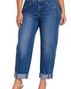 NYDJ NYDJ Kasey Stovepipe Seam Detail High Waist Raw Cuff Ankle Jeans - 1
