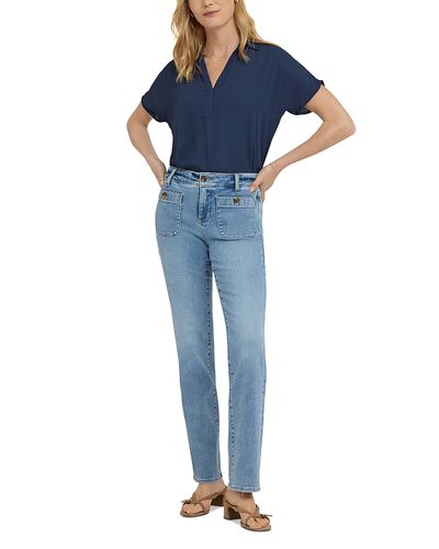 Nydj Nydj Marilyn High Rise Patch Pocket Straight Jeans in Mist Springs