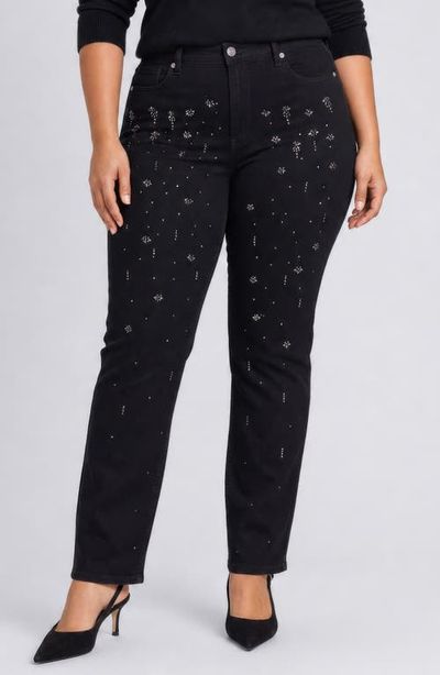 NYDJ NYDJ Marilyn Rhinestone High Waist Ankle Straight Leg Jeans
