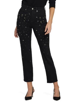 NYDJ NYDJ Marilyn Rhinestone High Waist Straight Leg Jeans