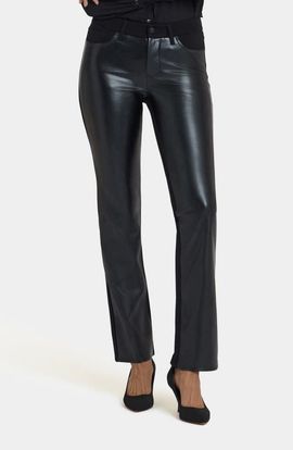 NYDJ NYDJ Marilyn Straight Leg Mixed Media Faux Leather Pants