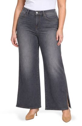 NYDJ NYDJ Mia Side Slit High Waist Wide Leg Palazzo Jeans