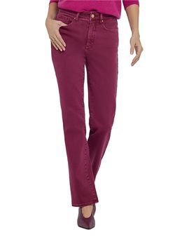 Nydj Nydj Petites Marilyn High Rise Straight Jeans in Retro True Burgundy