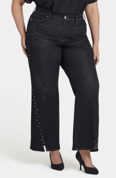 NYDJ NYDJ Teresa Rhinestone Split Hem Wide Leg Jeans