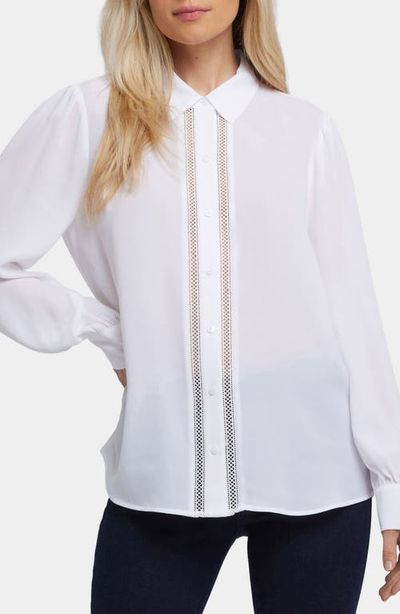 NYDJ NYDJ Tiffany Open Stitch Recycled Polyester Georgette Top