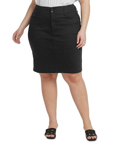 Nydj Plus Nydj Plus Denim Skirt in Optic White
