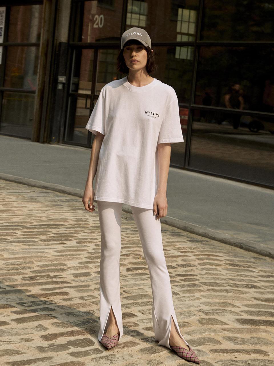 NYLORA DAMIEN RIBBED PANTS WHITE