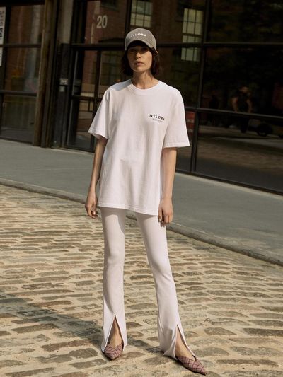 NYLORA DAMIEN RIBBED PANTS WHITE