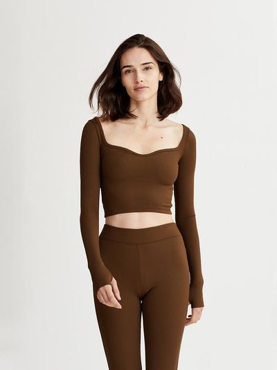 NYLORA TALIA TOP GREEN BROWN