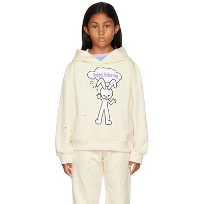 NZKidzzz NZKidzzz Kids Beige 'Happy Saturday' Hoodie