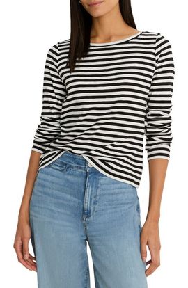 NZT by NIC+ZOE NZT by NIC+ZOE Cape Stripe Rib Cotton Blend Boat Neck T-Shirt