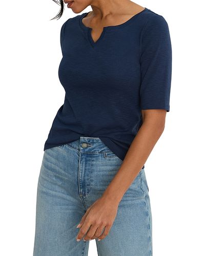 Nzt By Nic+zoe Nzt By Nic+Zoe Elbow Sleeve Notch Tee
