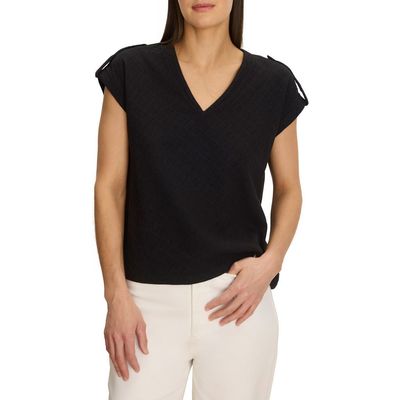 NZT by NIC+ZOE NZT by NIC+ZOE Lace Knit Cap Sleeve T-Shirt