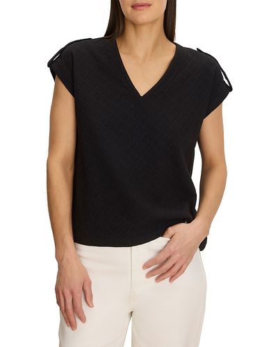 Nzt By Nic+zoe Nzt By Nic+Zoe Lace Knit Cap Sleeve Tee