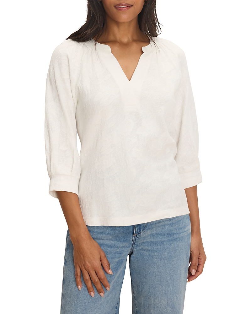 Nzt By Nic+zoe Nzt By Nic+Zoe Lace Knit Split Neck Top