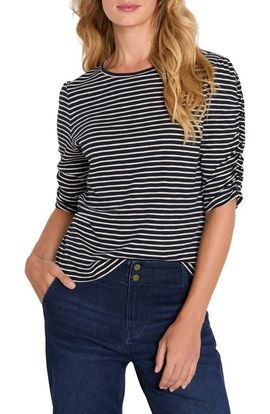 NZT by NIC+ZOE NZT by NIC+ZOE Striped Ruched Sleeve Top