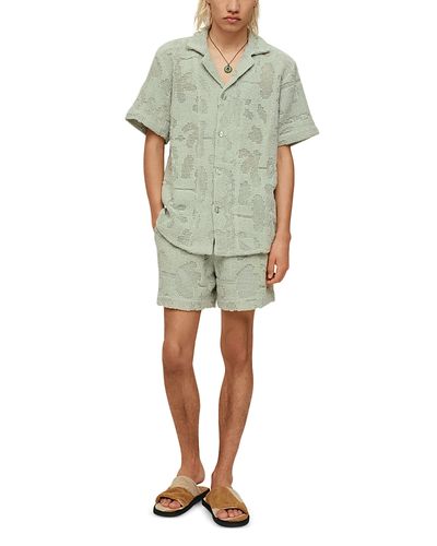 Oas Oas Galbanum Cuba Cotton Blend Crochet Camp Shirt