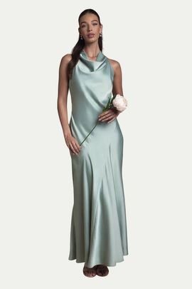Oasis Oasis Cowl Halterneck Satin Bridesmaid Dress