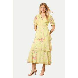 Oasis Oasis Lace Bodice Tiered Midi Dress