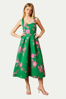 Oasis Oasis Occasion Floral Strappy Twill Midi Dress