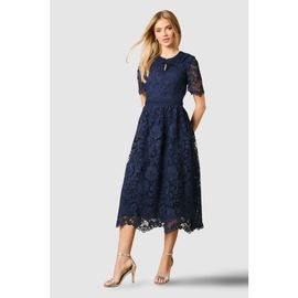 sachin and babi light blue dress Valentine Floral Detail Mini Satin Dress KLYS024
