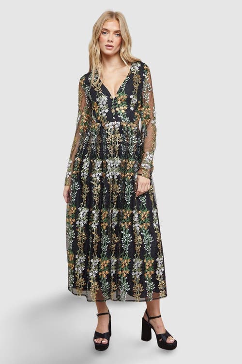 Oasis Oasis Open Back Long Sleeve Midi Dress