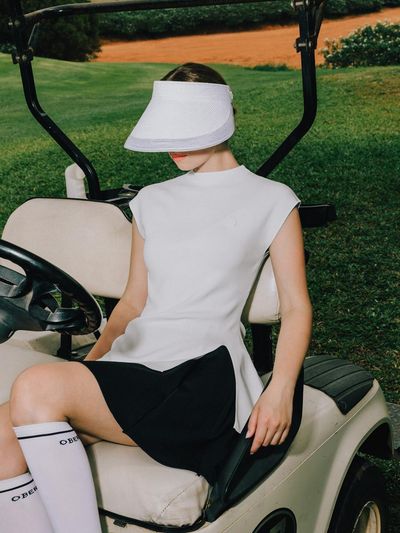 OBER GOLF & SPORTS Airy Slit Cool Knitwear [WHITE]