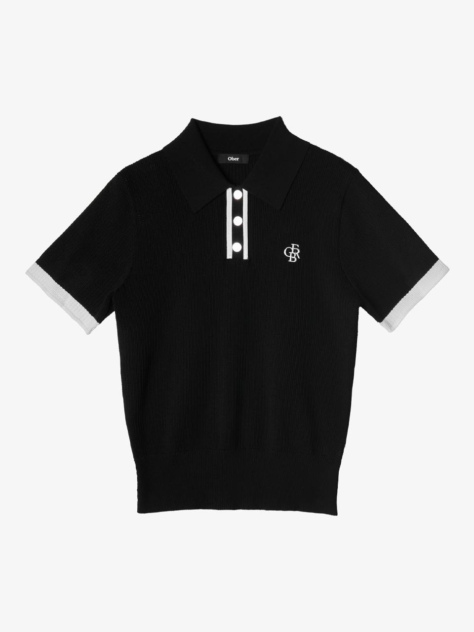OBER GOLF & SPORTS Coloring Skashi Knit Golf [Pink/Black]