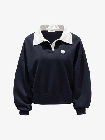 OBER GOLF & SPORTS Layered Collar Golf Sweatshirt [Navy]