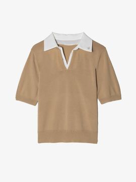 OBER GOLF & SPORTS Layered Collar Summer Knitwear Golf (Beige)