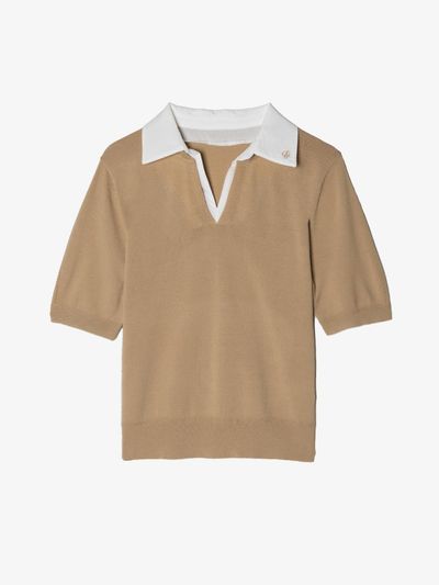 OBER GOLF & SPORTS Layered Collar Summer Knitwear Golf (Beige)