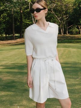 OBER GOLF & SPORTS Loose Open Collar Knitwear Golf (WHITE)