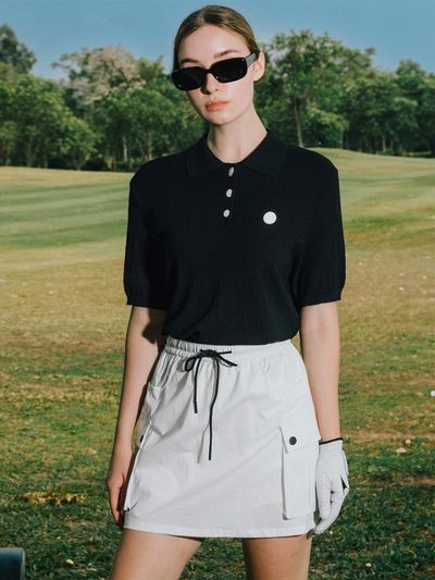 OBER GOLF & SPORTS Shirt Collar Cool Knitwear Golf [black]
