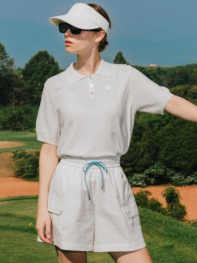 OBER GOLF & SPORTS Shirt Collar Cool Knitwear Golf [WHITE]