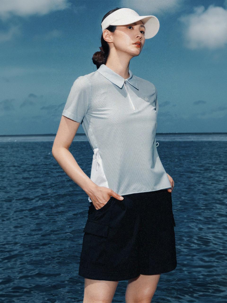 OBER GOLF & SPORTS Stretch Mixed Media shirt (stripe)