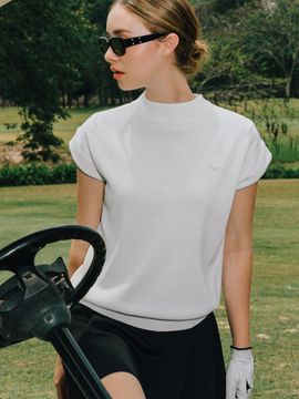 OBER GOLF & SPORTS Summer sleeveless half neck knitwear [WHITE]
