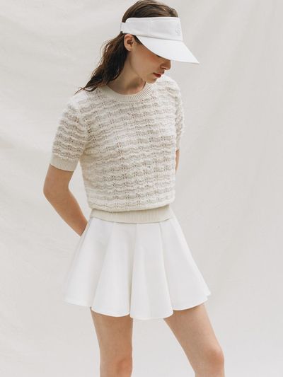 OBER GOLF & SPORTS Tweed Wool Knit Golf (Ivory)