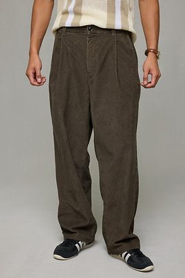 OBEY OBEY Dean Pleated Corduroy Pants in Brown, Men's at Urban Outfitters