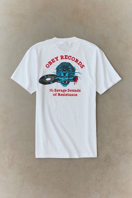 OBEY OBEY Leopard Graphic Tee in White, Men's at Urban Outfitters