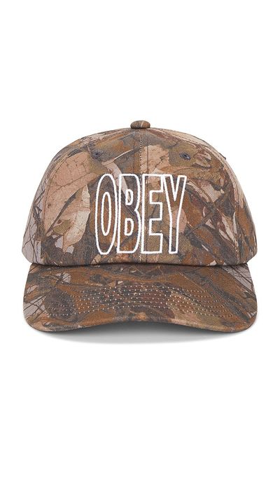 Obey Obey Outline Pigment 6 Panel Velcro Back Hat