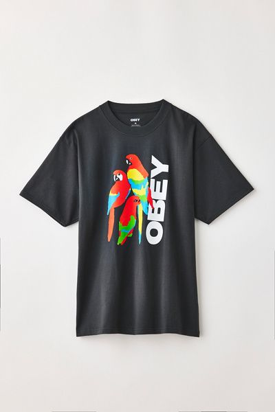 OBEY OBEY Parrots Graphic Tee in Black, Men's at Urban Outfitters