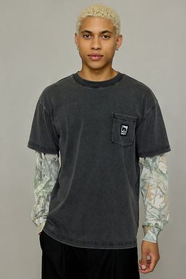 OBEY OBEY Post 2fer Long Sleeve Tee in Charcoal, Men's at Urban Outfitters