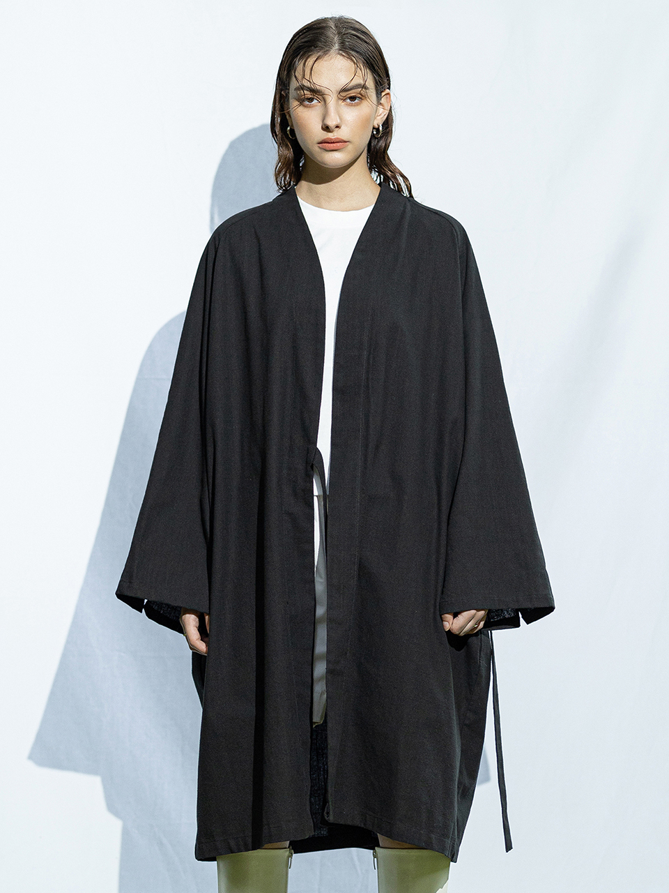 object museum Cotton Haori Robe - Black