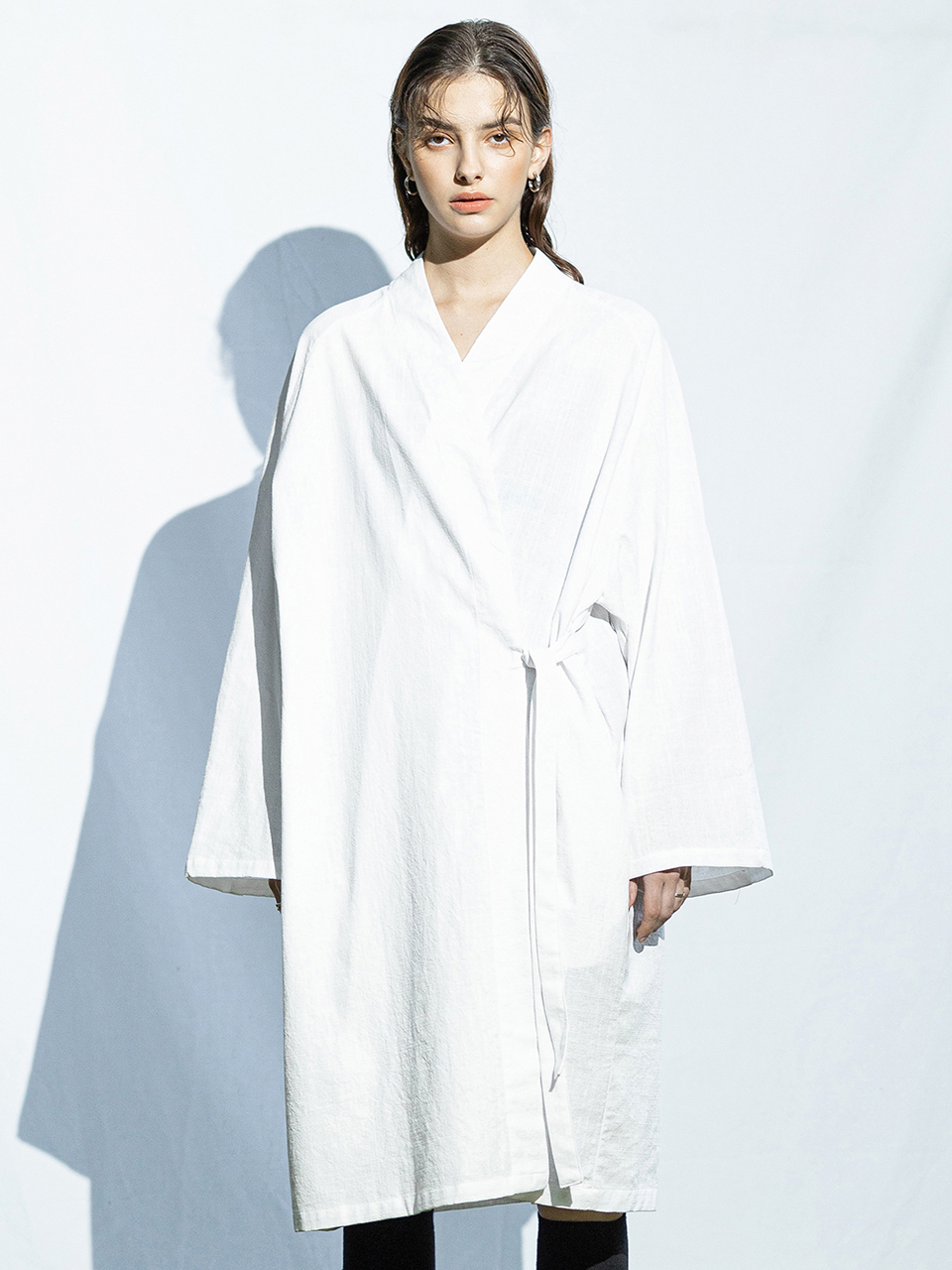 object museum Cotton Haori Robe - White