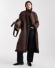 Object Object borg lined faux shearling maxi coat in chocolate brown - 1