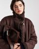 Object Object borg lined faux shearling maxi coat in chocolate brown - 2