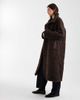 Object Object borg lined faux shearling maxi coat in chocolate brown - 3